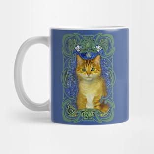 Portrait of a Cute Kitten in Vintage Tiffany Style Stained Glass Mug